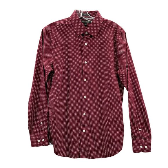 Banana Republic Shirt Mens Small Long Sleeve Red Dot Button Up Slim Fit … - Picture 1 of 8
